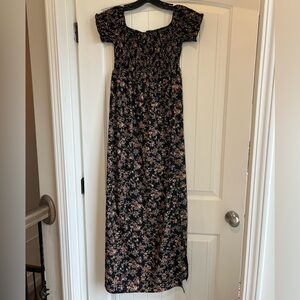 SHEIN Black and Multicolor Smocked Top